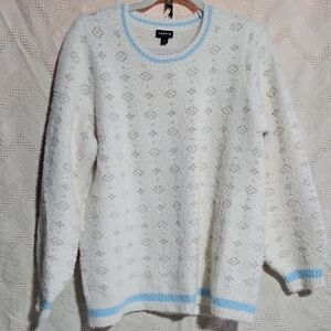 Torrid White and Blue Women's Sweater